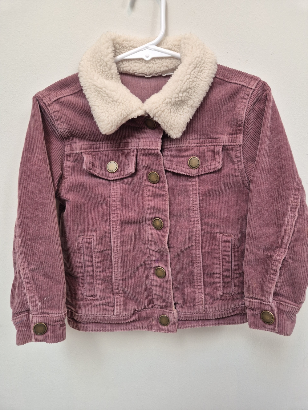 Jamie Kay Corduroy Sherpa Jacket in Dusty Rose 3Y